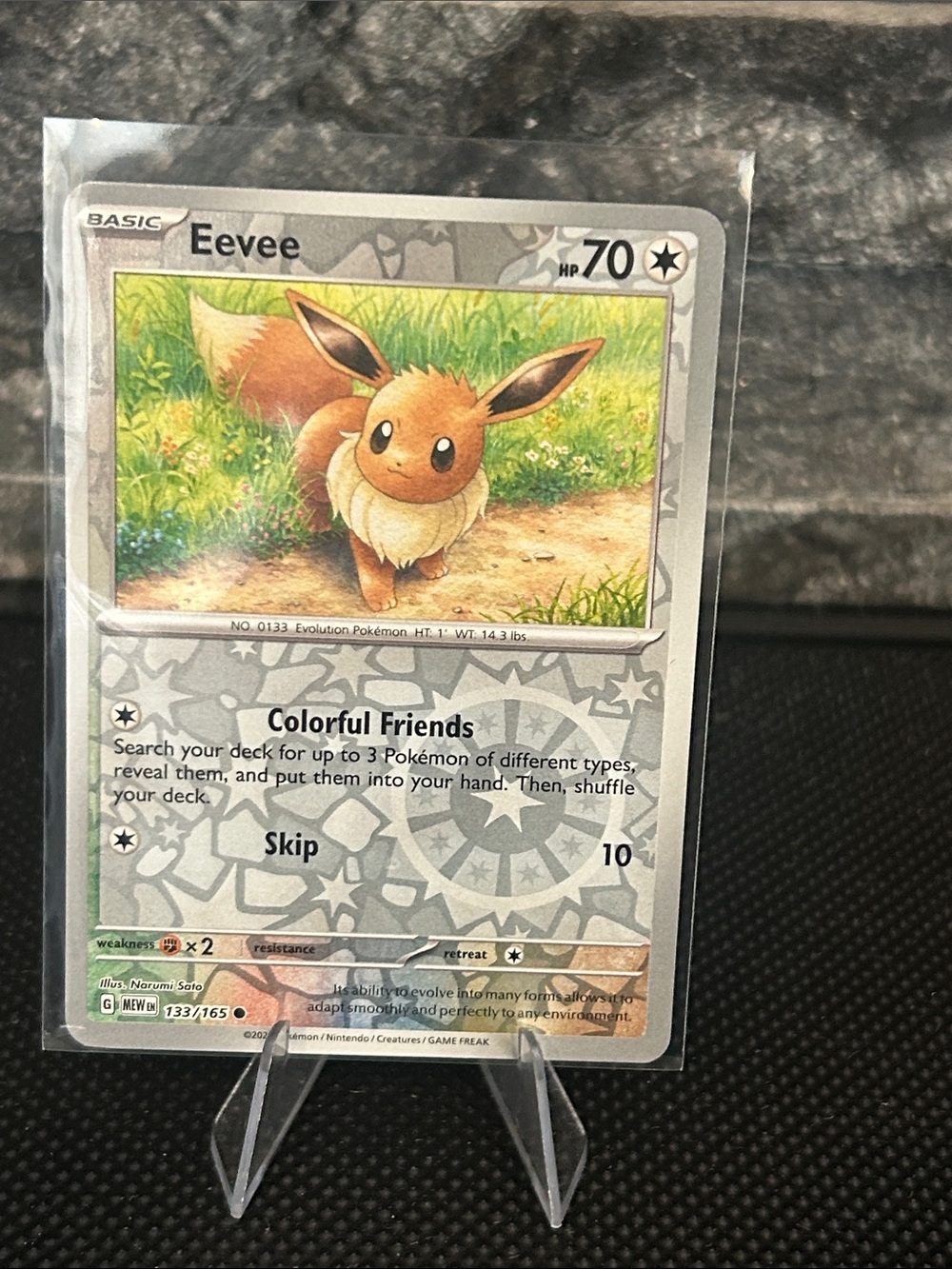 Pokemon Eevee Reverse Holo 133/165 from the Scarlet & Violet 151 Set M/NM‎